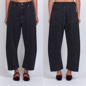 ROUCHA PENN DENIM Black Barrel Balloon Jeans Women's Medium Short